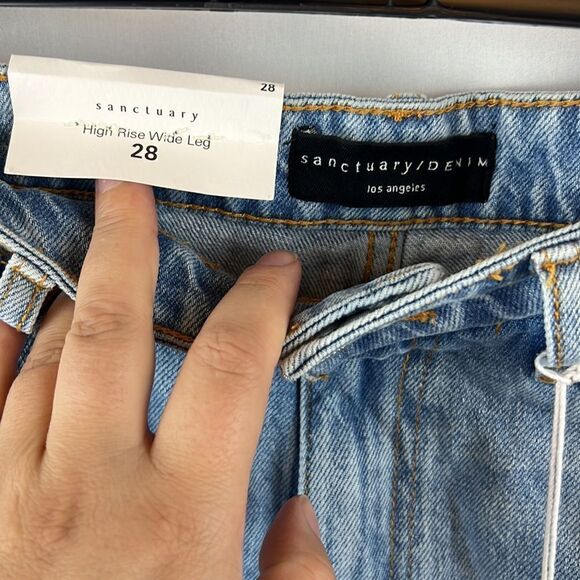 Sanctuary The Flashback Wide Leg Ripped Jeans- Size 28 - NWT - Picture 3 of 13